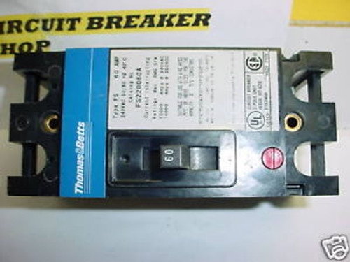 Thomas & Betts 60 Amp Breaker Fs220060A Adjust Trip New