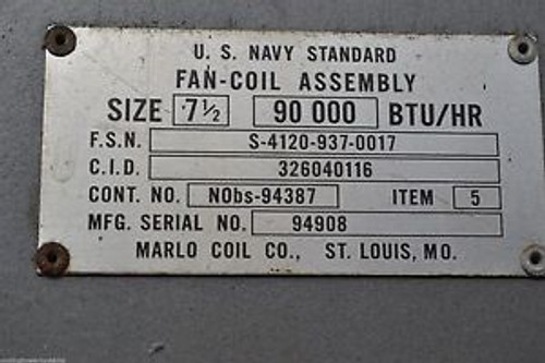 Marlo Fan - Coil Assembly NSN 4120-00-937-0017