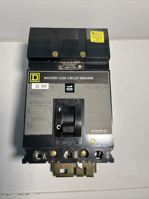 Square D Fa34050 3 Pole 50 Amp 480 Volt I Line Circuit Breaker New