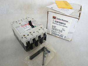 New In Box Cutler Hammer Egb7050Ffg Industrial Circuit Breaker 4 Pole 50 Amp