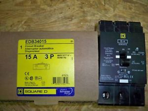 Square D Edb34015 3Pole 15Amp 480V Circuit Breaker New