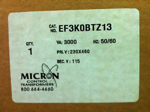 Micron Ef3K0Btz13 Control Transformer