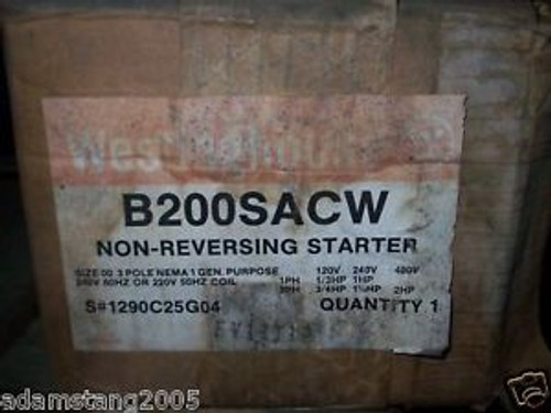 Westinghouse B200Sacw Non Reversing Starter Size 00 Enclosure