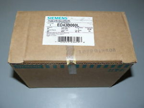 New Siemens Ed43B060L Circuit Breaker 60 Amp 3 Poles