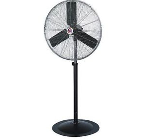 Oscillating Pedestal Fan Black Adjustable Large Metal Industrial 2 Speed 30 Inch