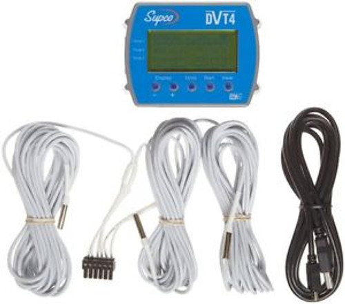 Supco DVT4 Data View 4-Channel Temperature Data Logger with Display 4 Length x