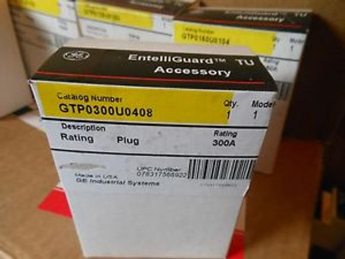 Ge Spectra Entelliguard Tu Gtp0300U0408 300Amp Circuit Breaker Rating Plug New!