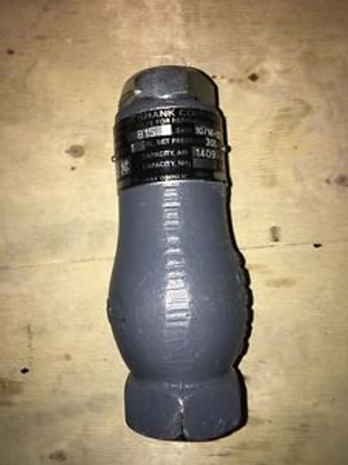 Cyrus Shank Co. Type 815 Refrigeration Safety Valve 300 Psi 1-1-1/2 1409 Scfm