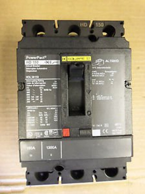 Square D HDL hdl36150sa 150 amp 3 pole 600v Circuit Breaker