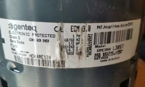 Genteq 1/2 Hp 3.0 Ecm Motor  Model 5Sme39Hx L3057