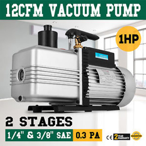 12Cfm Vacuum Pump Double Stage 0.2Pa Or 15 Microns Power 1Hp   1/4 And 3/8Sae