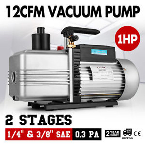 12Cfm Vacuum Pump Double Stage Refrigeration Repair 0.2Pa Or 15 Microns 2 Stages