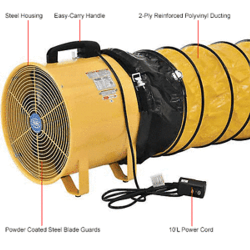 Portable Ventilation 8 Inch Fan Blower 32 Feet Flexible Duct Hose Air Exhaust