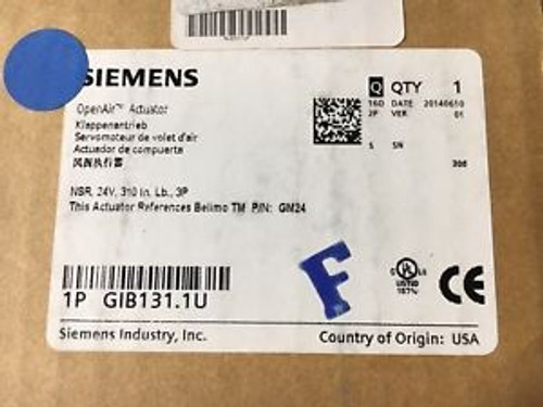 Siemens Gib131.1U  Openair Actuator 3Pt Nsr 24V 310 Lb-In