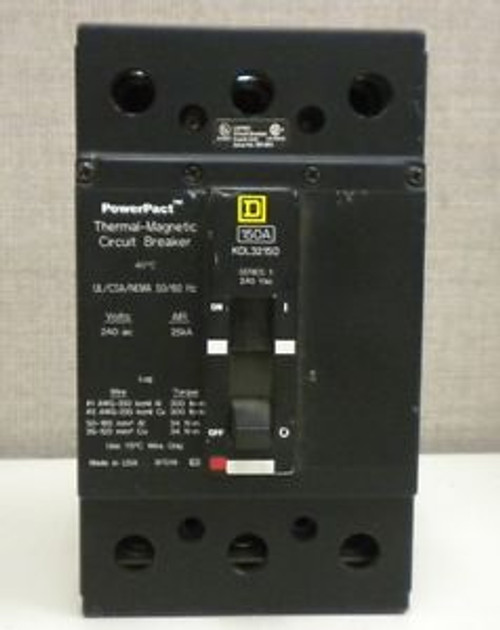 SQUARE D Circuit Breaker KDL32150 150A 240V 3P