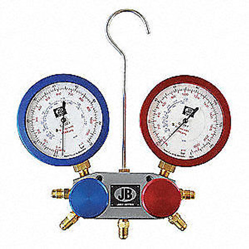 JB INDUSTRIES Brass Mechanical Manifold Gauge Set5 Valves 30744