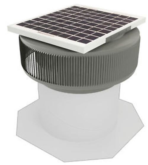 Aura Vent Solar Fan Retrofit 12 In Exhaust Roof Vent 10W 17V Weatherwood