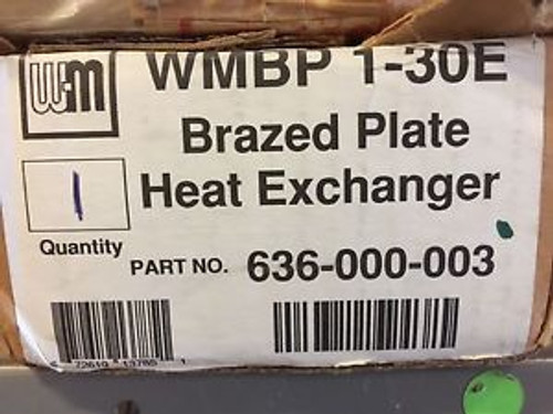 Weil Mclain Brazed Plate Heat Exchanger WMBP 1-30E 636-000-003 30 Plate  3/4