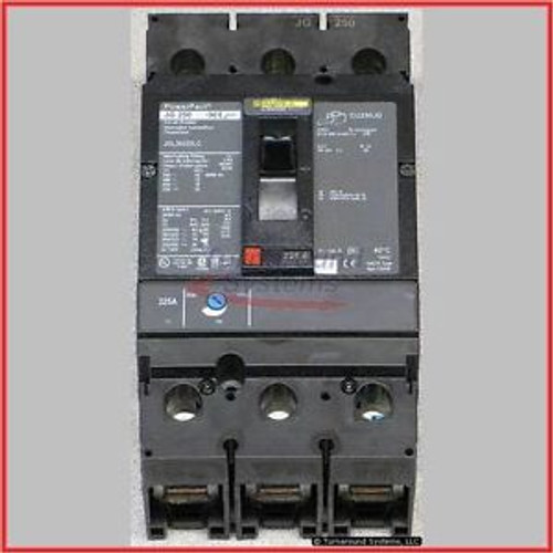 Square D JGL36225LC Circuit Breaker, 225 Amp, 600 V, Used