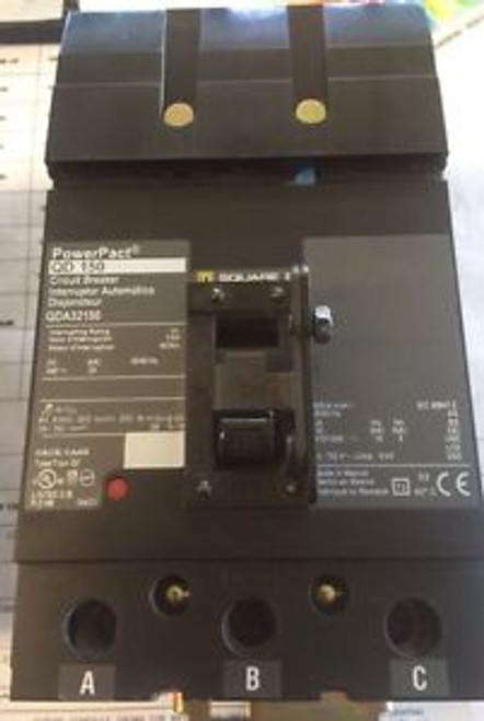 Square D QDA32150 PowerPact 150A 3-Pole 240V Circuit Breaker