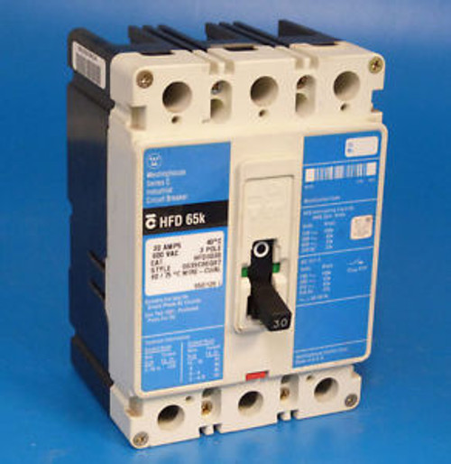 Cutler Hammer HFD3030 30A 3-Pole 600V Circuit Breaker 1 YEAR WARRANTY