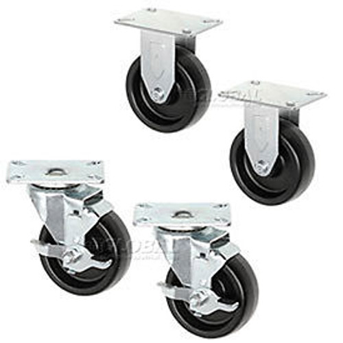 Americraft Set of  5 Plate Casters 2 With Brake for Man Coolers
