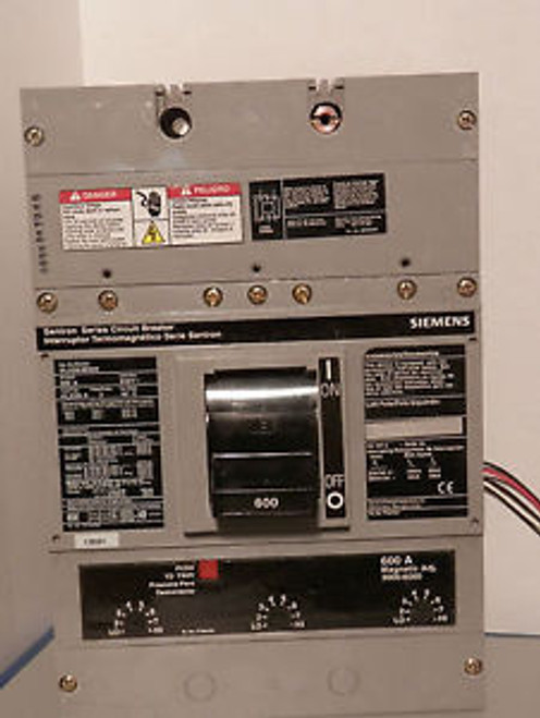 Siemens HLXD63B600 3pole 600amp 600v circuit breaker