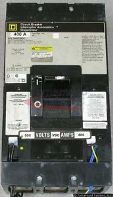 Square D LHL3640030DC-LG1 Breaker, 400 Amp, Shunt Trip, Aux Sw, Used