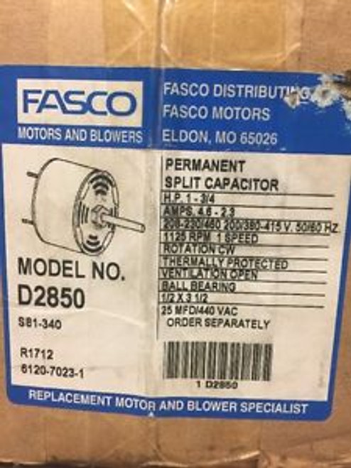 Fasco D2850 D2850 1 Speed 1125/950 RPM CW Motor