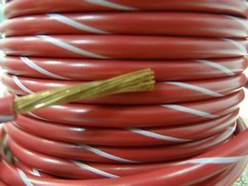 Mtw 10 Awg Gauge Red W/ White Stripe Stranded  Wire 500 Machine Tool Wire