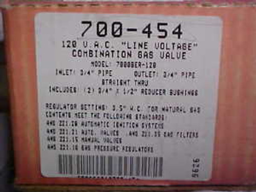 RobertShaw 700-454 120VAC Combination Gas Valve ZC-09