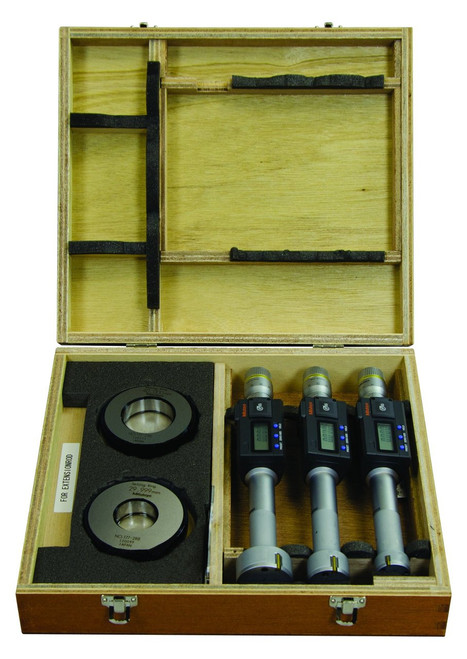 Mitutoyo 468-985 Digimatic Holtest Lcd Inside Micrometer, Complete Unit Set, 75-100Mm Range, 0.001Mm Graduation, -0.003Mm Accuracy (2 Piece Set)