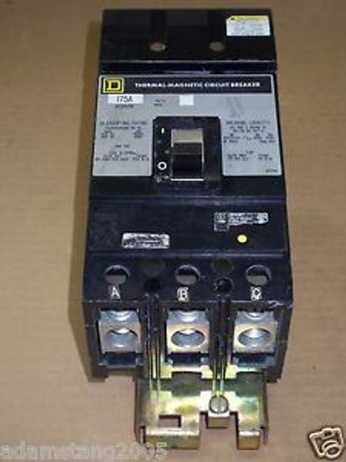Square D KC 3 pole 175 amp 480v KC34175 Circuit Breaker Gray Label