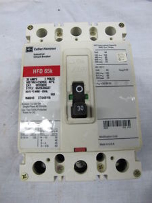 Cutler Hammer HFD3030 3 POLE 30 AMP 600 VOLT Circuit Breaker