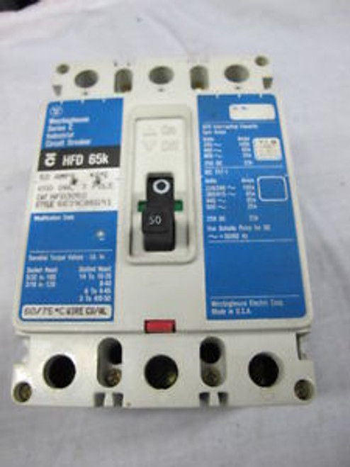 Westinghouse HFD3050 3 POLE 50 AMP 600 VOLT Circuit Breaker