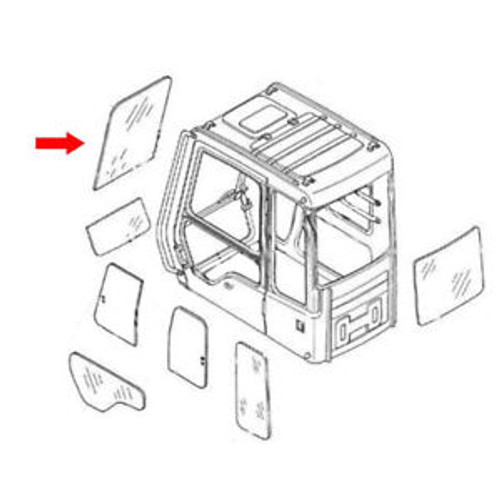 11205633 Front Upper Cab Glass For Volvo Excavator Ec160C Ec210C Ec240C