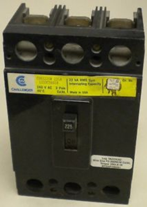 CHALLENGER CDH3225W  240 VAC  225 Amp  3 Pole CIRCUIT BREAKER