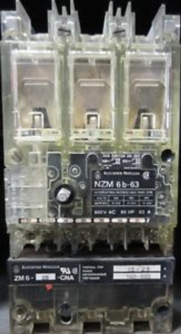 KLOCKNER MOELLER  NZM6b-63 / ZM6-25-CNA  600 VAC  25 A  3 Pole DISCONNECT SWITCH