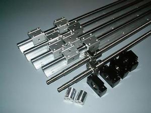 Sbr20-350/850Mm 4 Linear Slide Rail+Ballscrew Rm1605+2Set Bkbf12 End Bearing Cnc