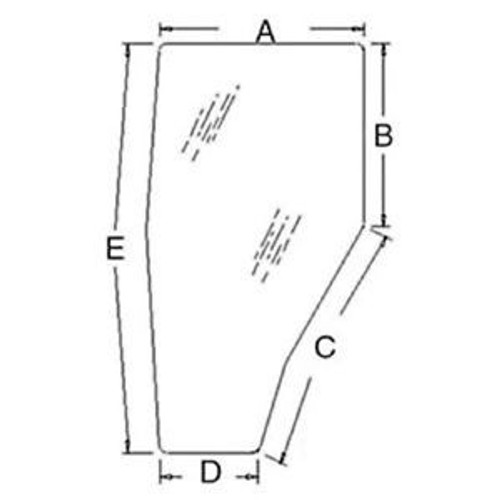 Kubota Cab Glass Door Tinted  (Rh)  3A751-70670 M4900  M5700 M6800 M8200 M9000