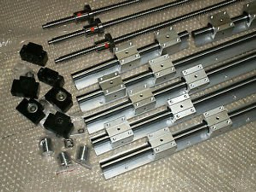 16Mm Sbr16 Linear Rail Set+3 Ballscrew Rm1605-350/650/750Mm+Bk/Bf12 Bearing Cnc