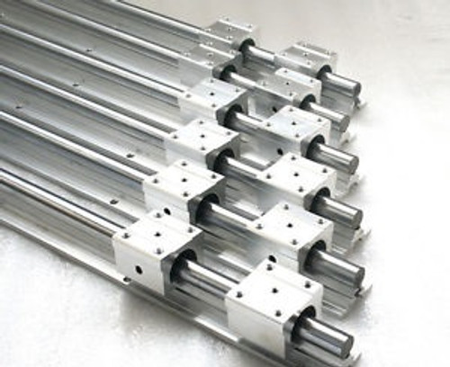 6Pcs Sbr20-250/600/650Mm Fully Supported Linear Rail Shaft Rod+12Pcs Sbr20Uu