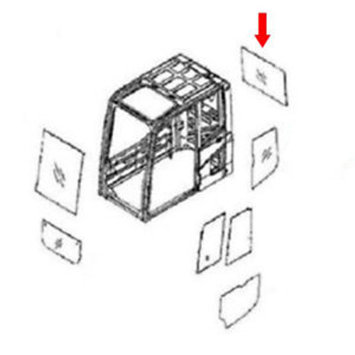 20Y-53-11271 Rear Dash Cab Glass For Komatsu Excavator 8 Series Pc210-8K
