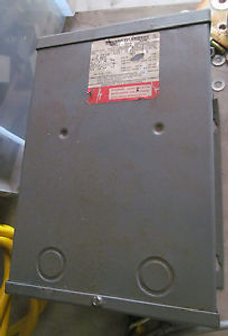 Square D Type S 3 KVA 1 Phase Transformer 3S6FIS 3R Prim 240/120 Sec 240/120