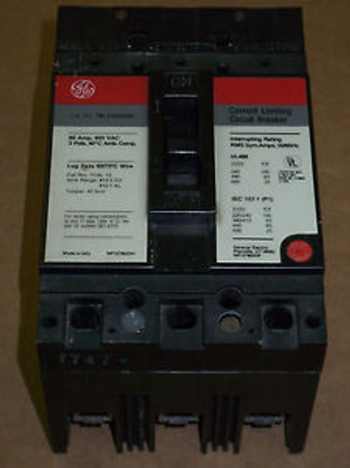 GE TEL 3 pole 60 amp 600v TEL136060WL Circuit Breaker
