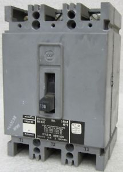 WESTINGHOUSE  HFB3100L  600 VAC 100 Amp  3 Pole CIRCUIT BREAKER