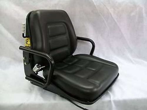 Black Suspension Seat W/Hip Restraint Forklift,Skid Loader,Dozer,Telehandler #Kp