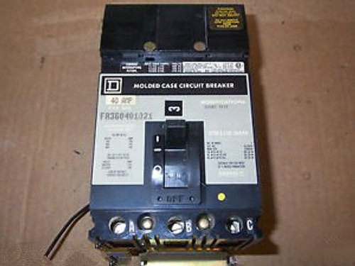 SQUARE D FA FA340401021 FA34040-1021 3 POLE 40 AMP SHUNT TRIP CIRCUIT BREAKER