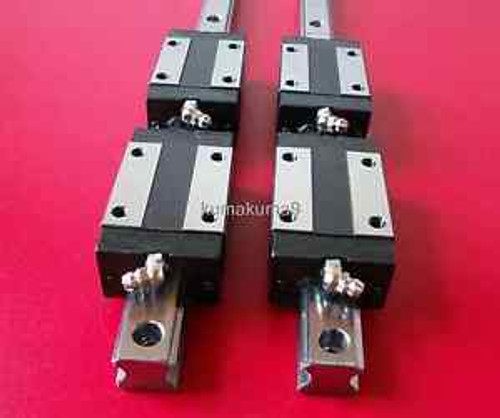 Cnc Set 20-900Mm 2X Linear Guideway Rail 4X Square Type Carriage Bearing Block