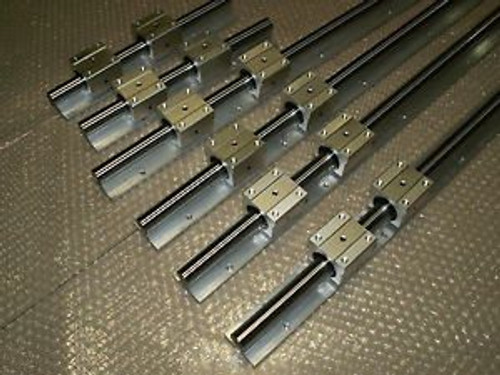 Sbr16-250/600/1050Mm Linear Slide Guide Shaft 6 Rail+12Sbr16Uu Bearing Block Cnc